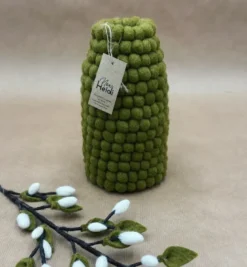 Vase à Fleurs en Feutrine Kaki